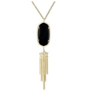 Kendra Scott Black and Gold Rayne Tassel Necklace